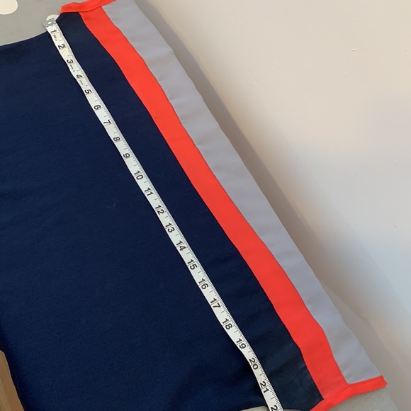 Tops: Flats & Heels, color block, Navy, Grey & Orange, Large - Picture 6 of 7